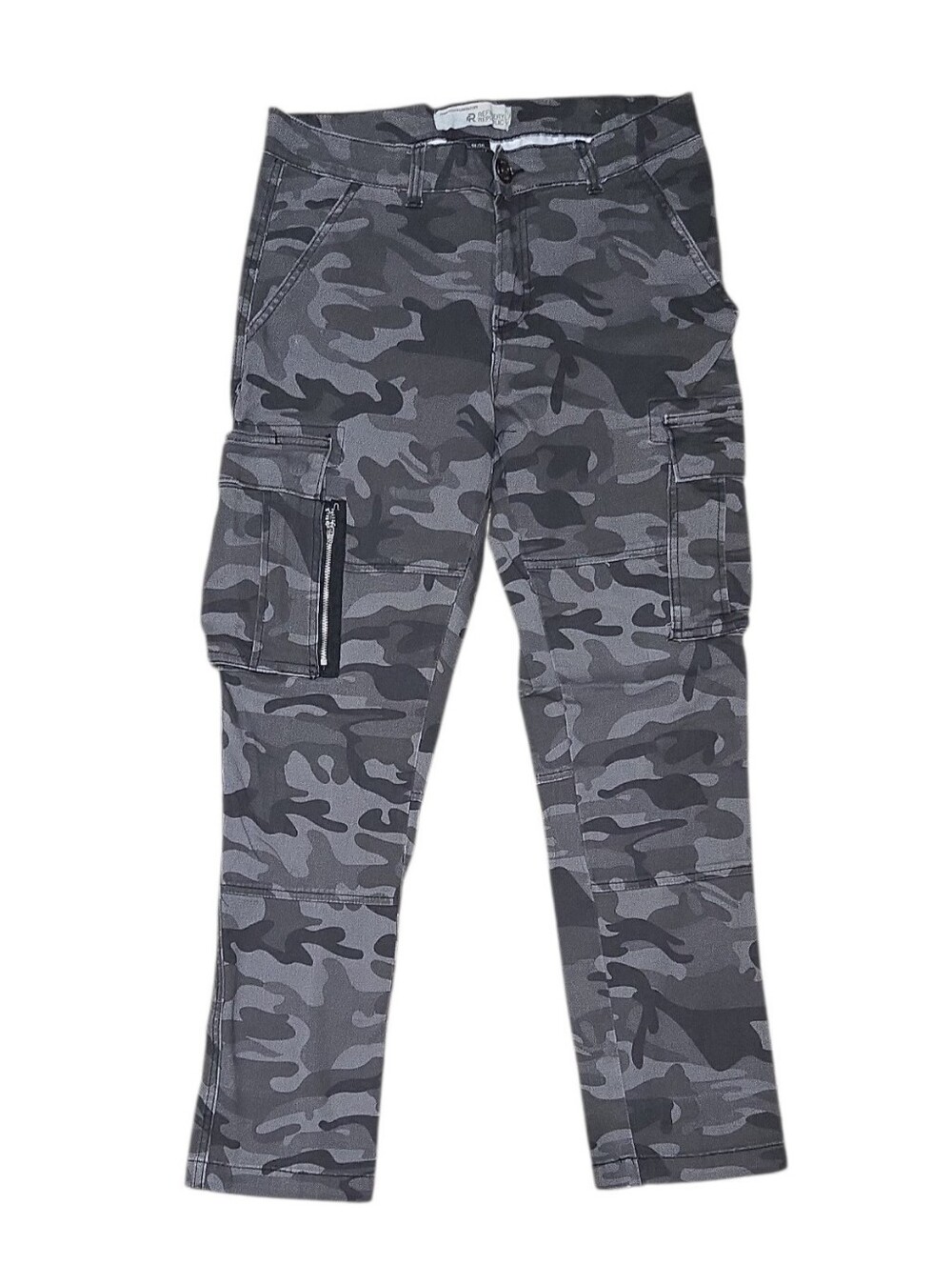 NWOT Refinery Republic Men's Grey Camo Cargo Pants 34x30 Stretch Comfort